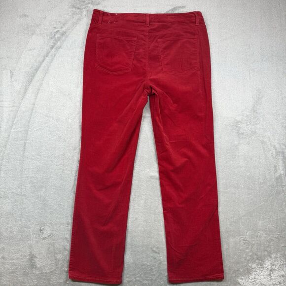 Talbots Pants Corduroy Women's Size 14 Red High-Waist Straight Leg Holiday Work - Picture 2 of 11